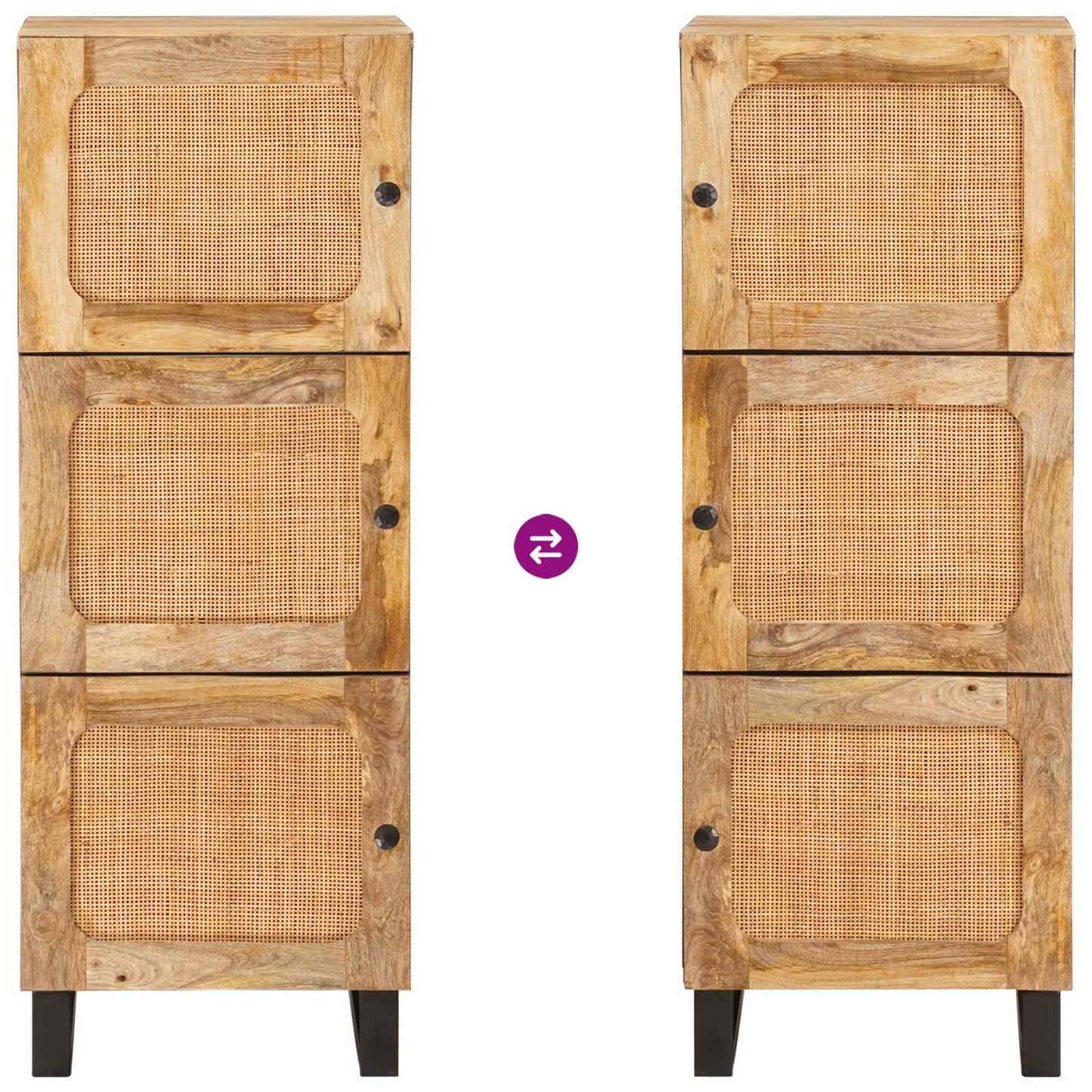 Magasfiú tárolóval ajtóval Barna 90 x 33 x 75 cm Tömör Mangófát