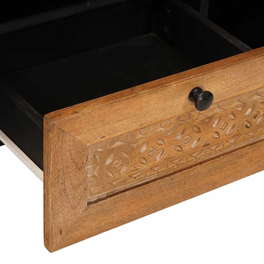 TV szekrény fiókkal polcokkal 100 x 33 x 46 cm Tömör Mangófát