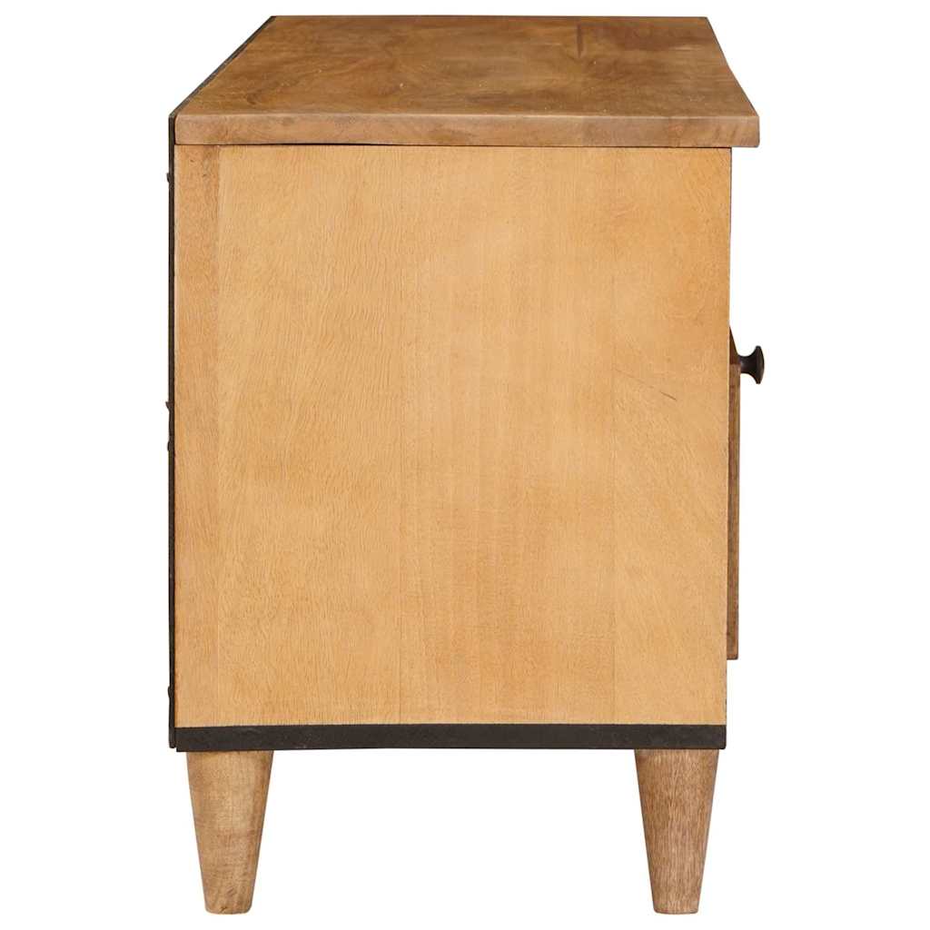 TV szekrény fiókkal polcokkal 100 x 33 x 46 cm Tömör Mangófát
