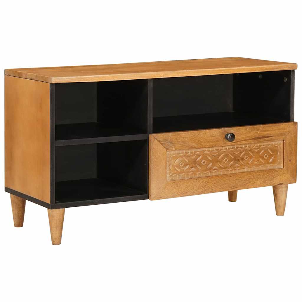 TV szekrény fiókkal polcokkal 80 x 33 x 46 cm Tömör Mangófát