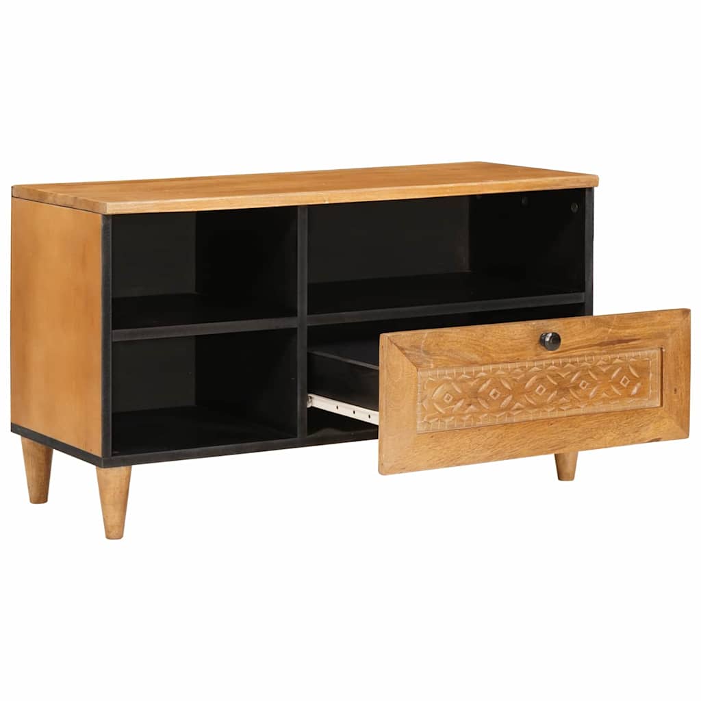 TV szekrény fiókkal polcokkal 80 x 33 x 46 cm Tömör Mangófát