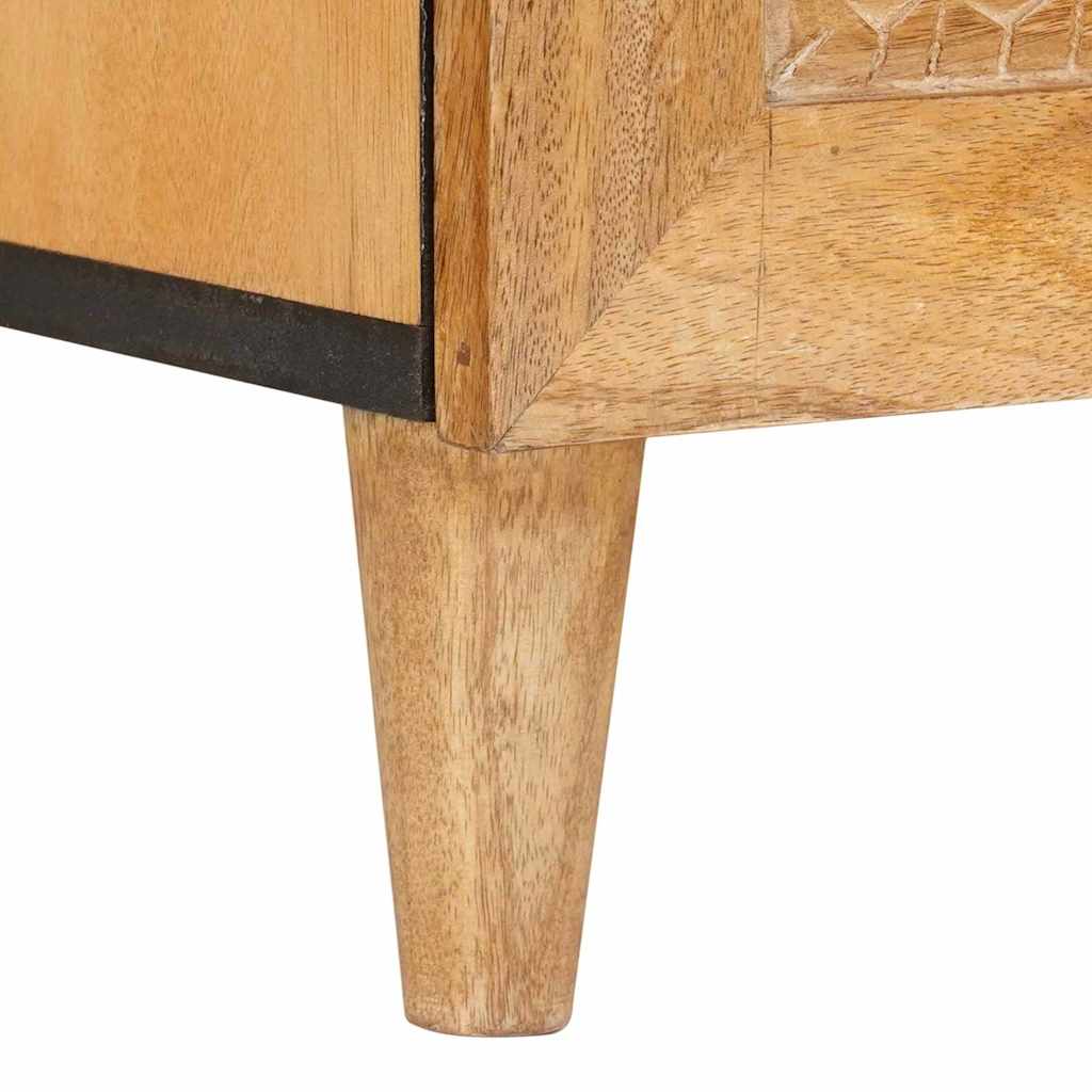 TV szekrény fiókkal polcokkal 100 x 33 x 46 cm Tömör Mangófát