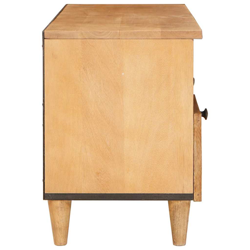 TV szekrény fiókkal polcokkal 100 x 33 x 46 cm Tömör Mangófát