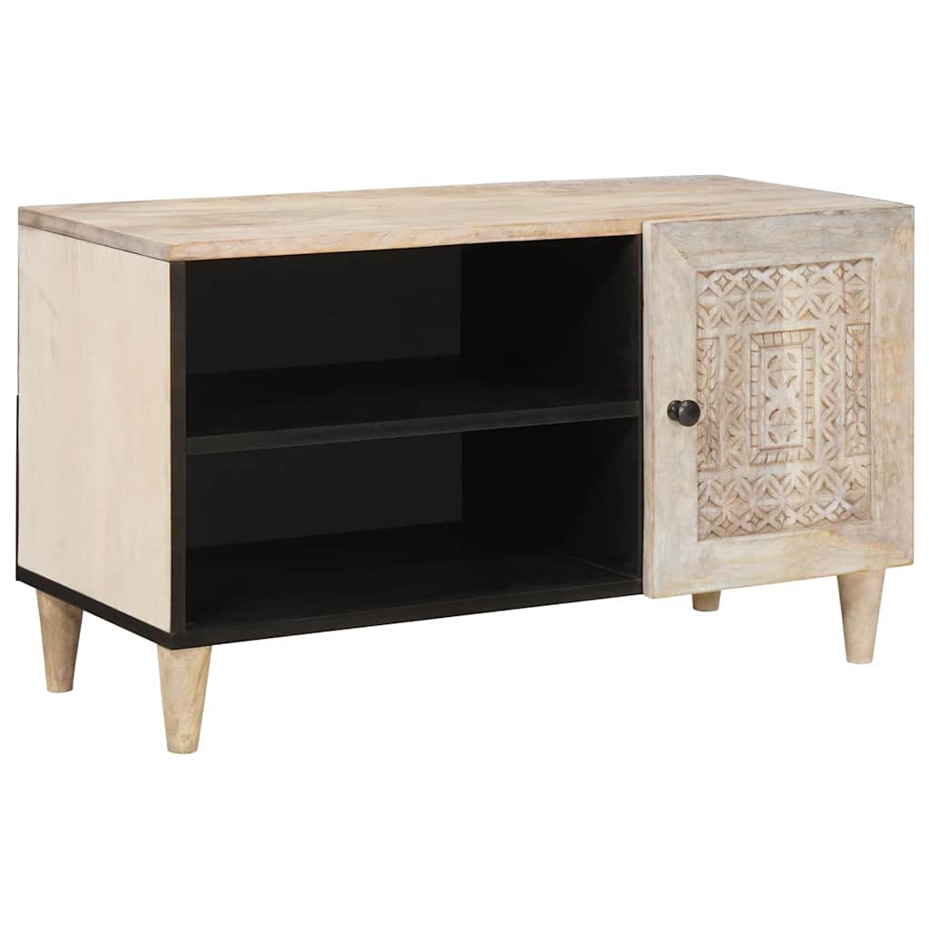 TV egységek polcokkal tárolóval Fehér 80 x 33 x 46 cm Faanyag