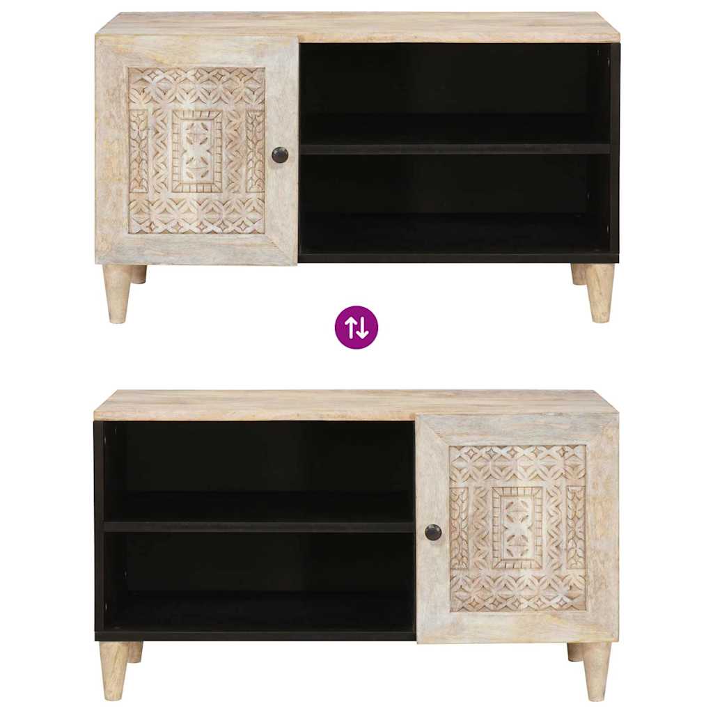 TV egységek polcokkal tárolóval Fehér 80 x 33 x 46 cm Faanyag