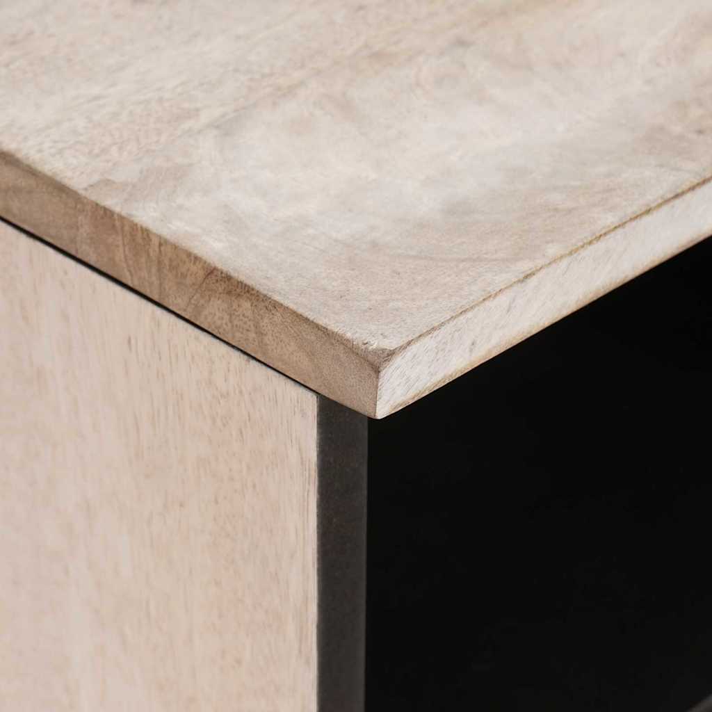 TV szekrény Fehérre fehérített 80 x 33 x 46 cm Tömör Mangófát