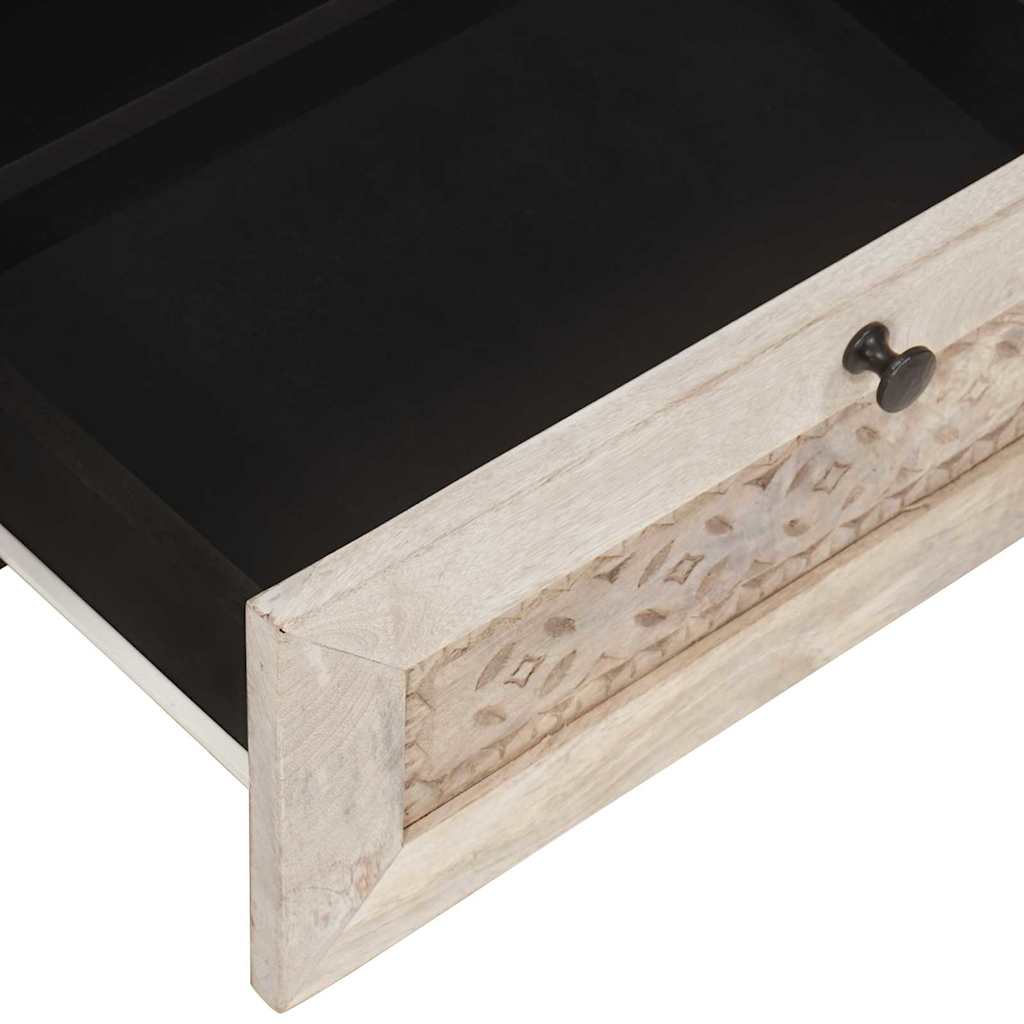 TV szekrény Fehérre fehérített 80 x 33 x 46 cm Tömör Mangófát