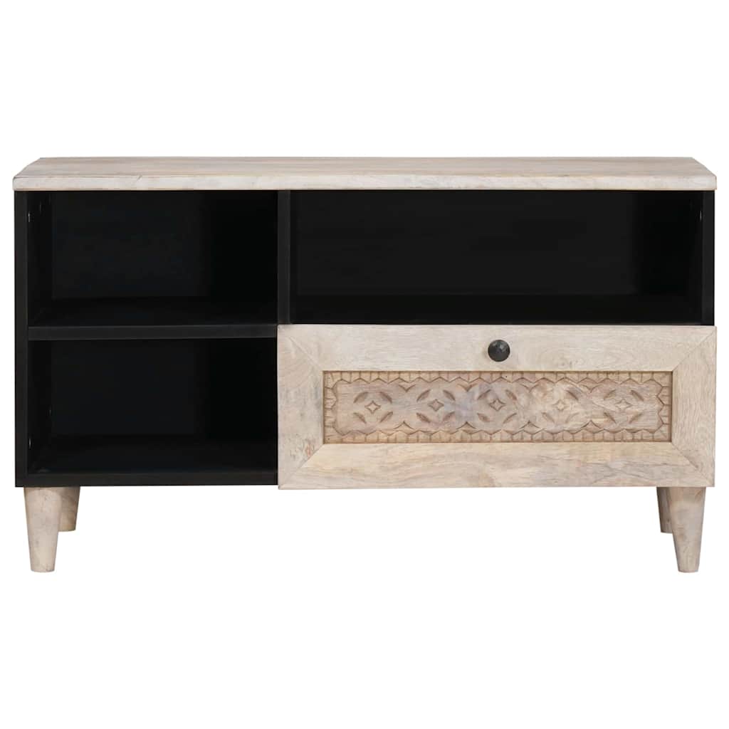 TV szekrény Fehérre fehérített 80 x 33 x 46 cm Tömör Mangófát