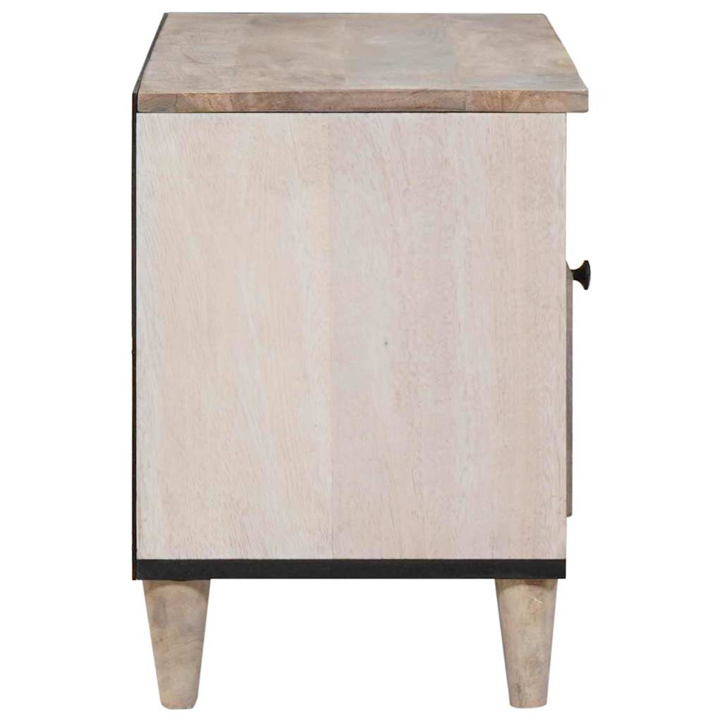 TV szekrény Fehérre fehérített 80 x 33 x 46 cm Tömör Mangófát