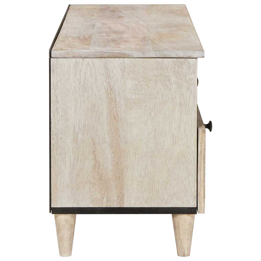 TV szekrény Fehérre fehérített 100 x 33 x 46 cm Tömör Mangófát