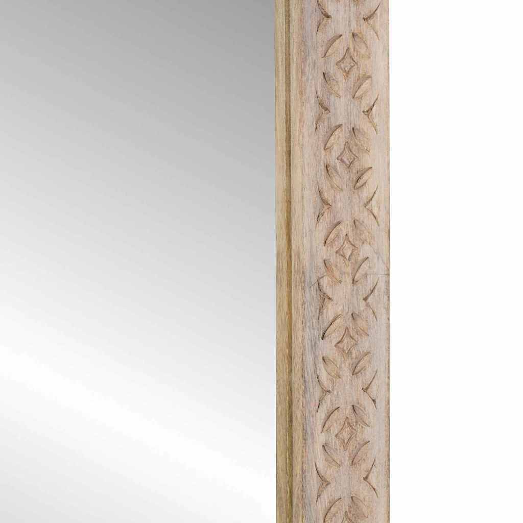 fali tükör Fehérre fehérített 70 x 50 cm Szerelt fa és Üveg