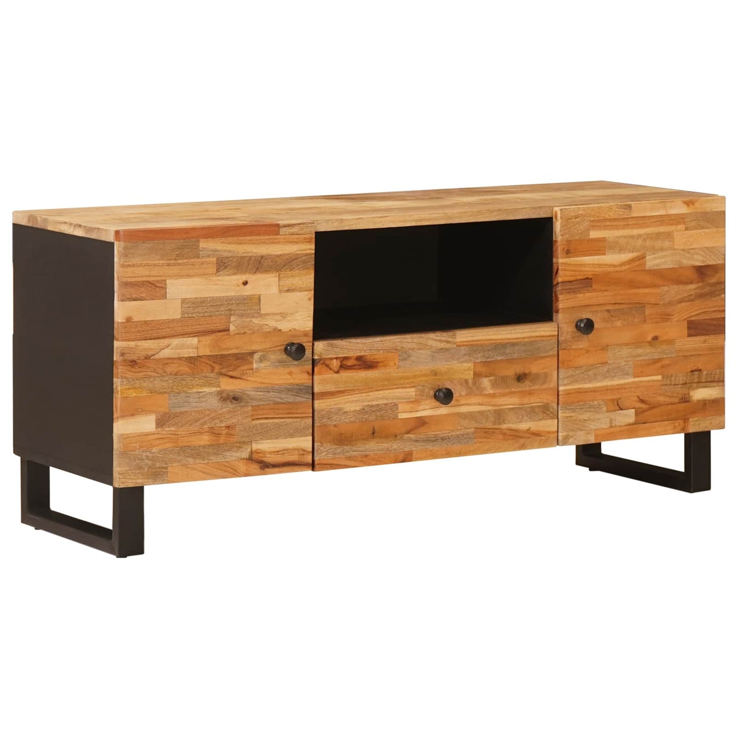 TV szekrény polcokkal Barna 105 x 33 x 46 cm Tömör Mangófát