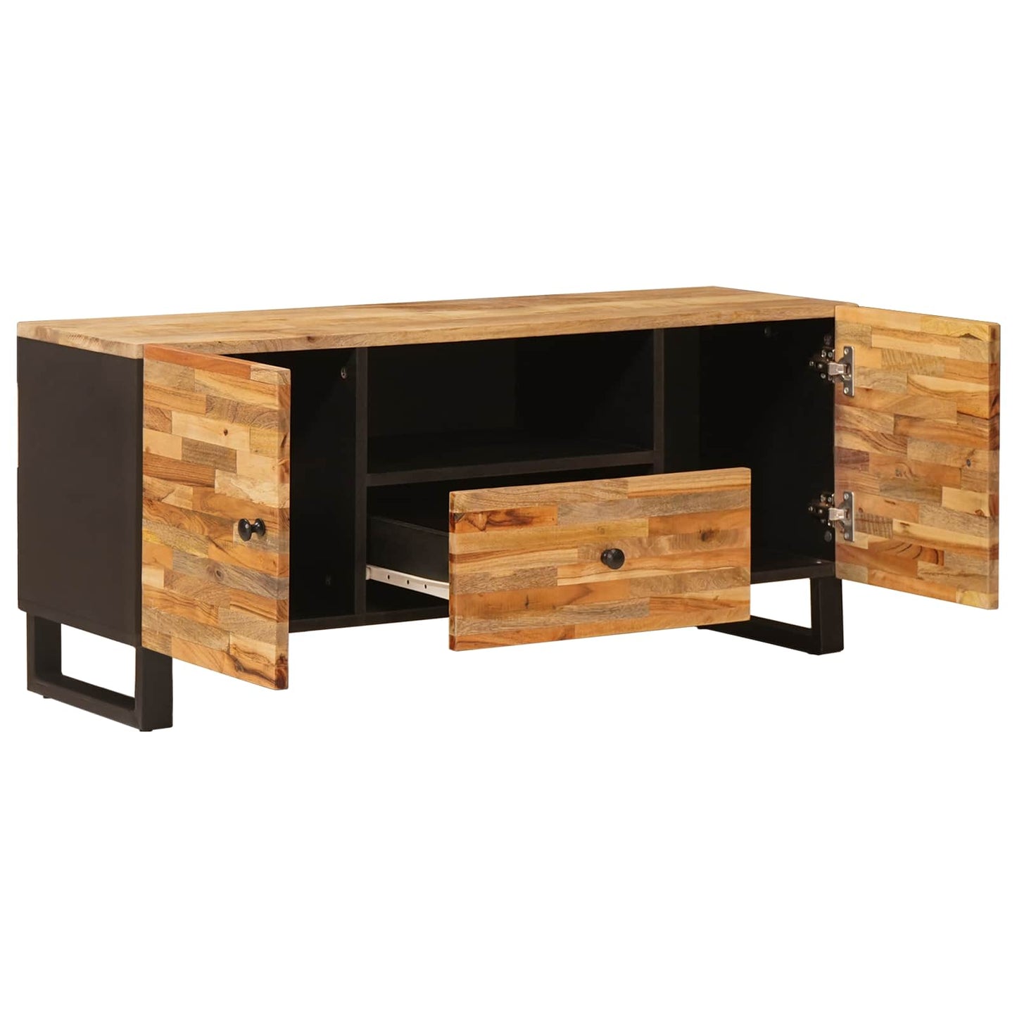 TV szekrény polcokkal Barna 105 x 33 x 46 cm Tömör Mangófát