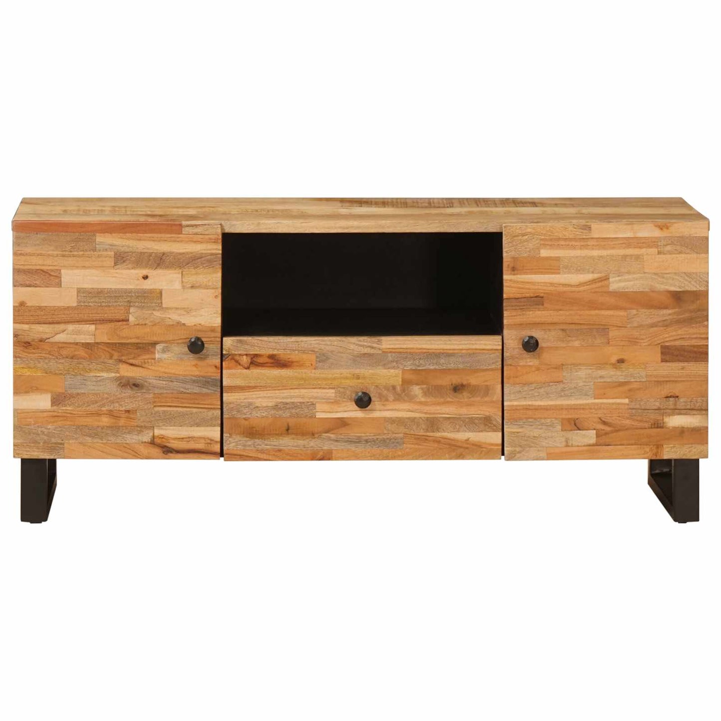 TV szekrény polcokkal Barna 105 x 33 x 46 cm Tömör Mangófát