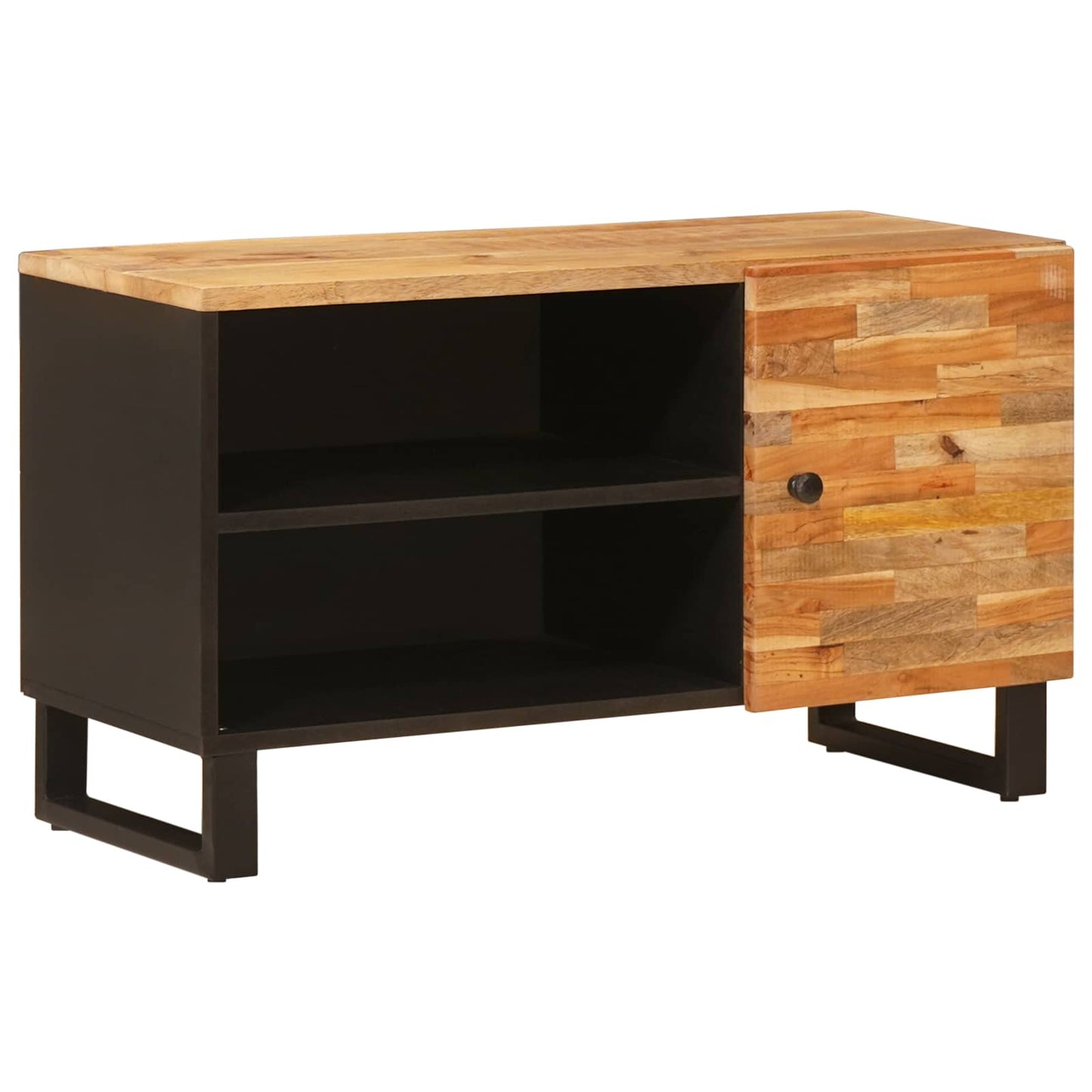 TV szekrény polcokkal Barna 80 x 33 x 46 cm Tömör Mangófát