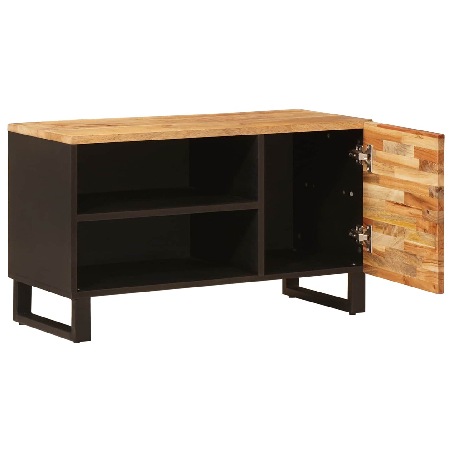 TV szekrény polcokkal Barna 80 x 33 x 46 cm Tömör Mangófát