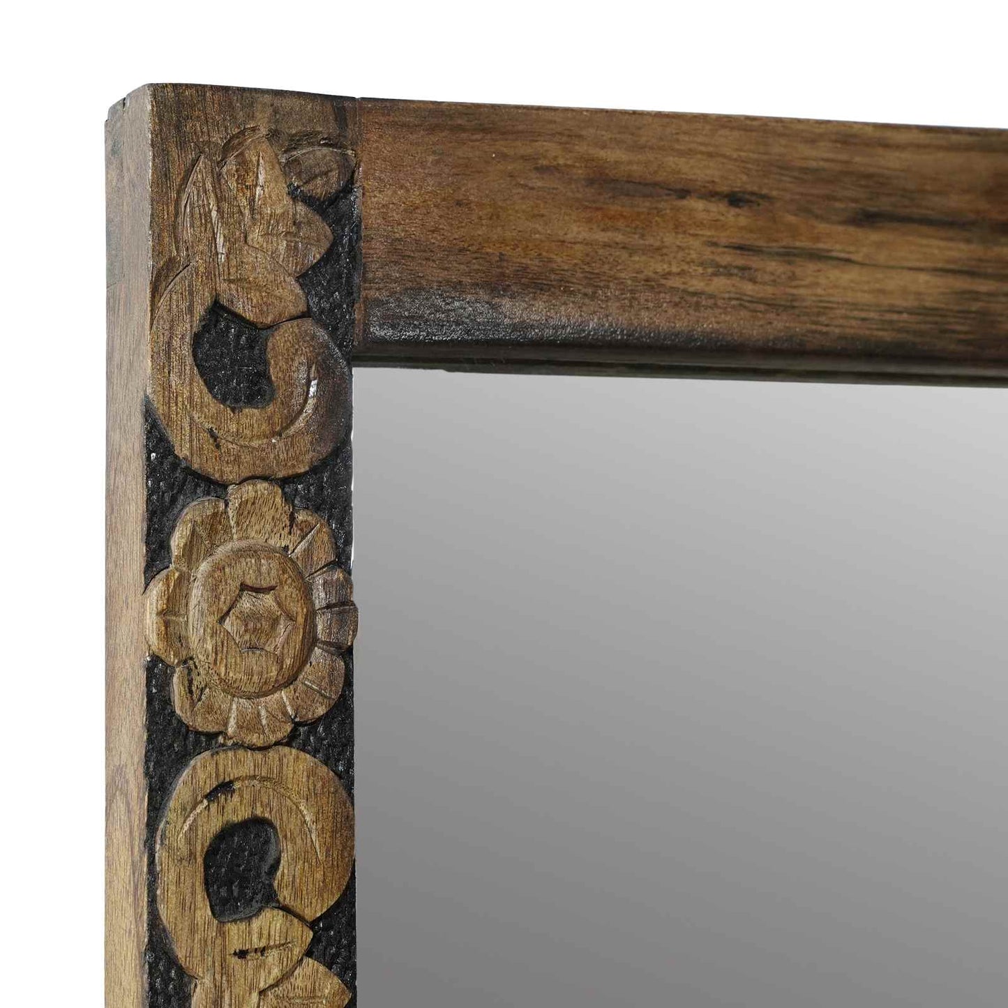 Fali tükör Walnut barna 70 x 50 cm Szerelt fa és Üveg
