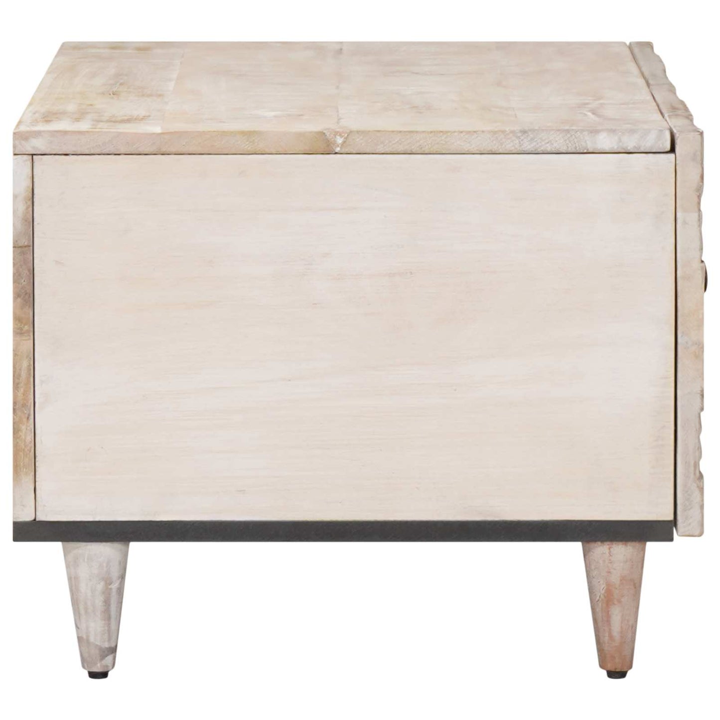 Dohányzóasztal Fehér 80 x 50 x 40 cm Tömör Mangófát