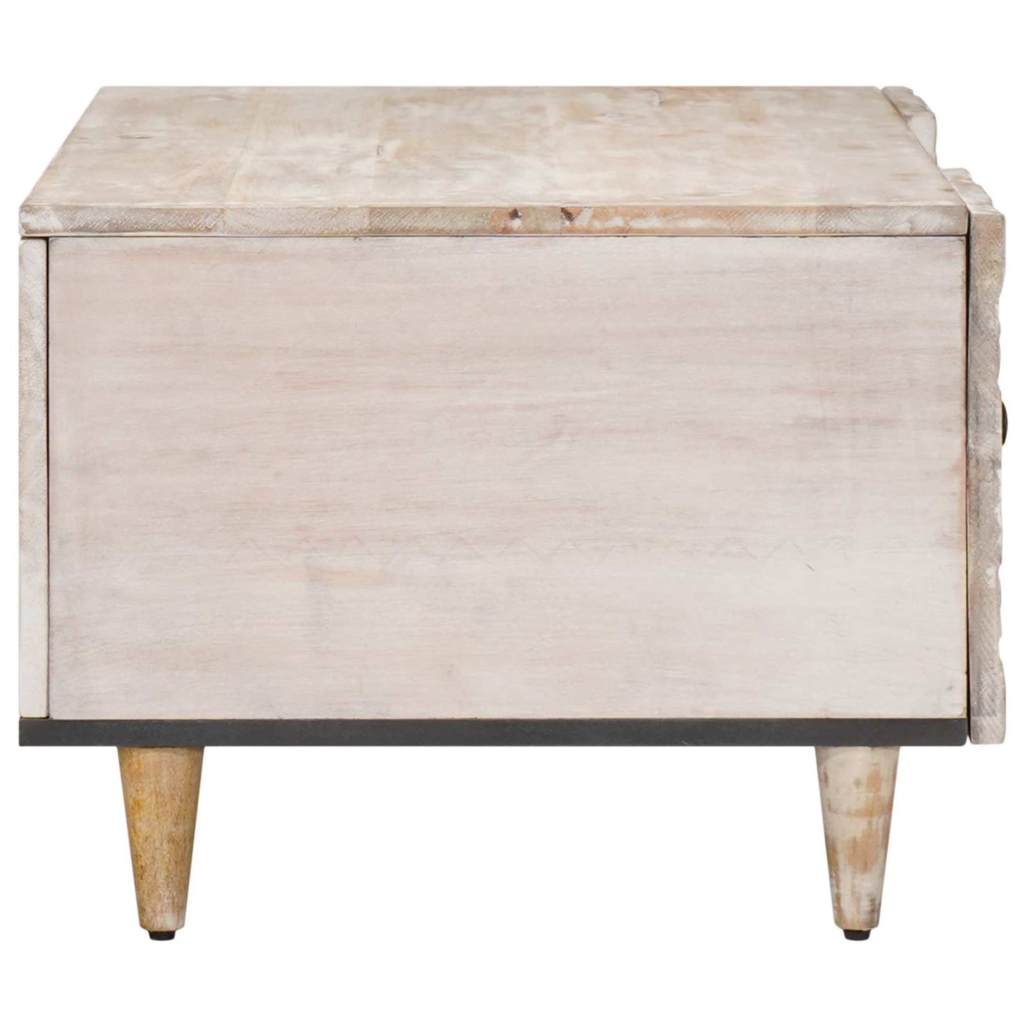 Dohányzóasztal Fehér 100 x 54 x 40 cm Tömör Mangófát