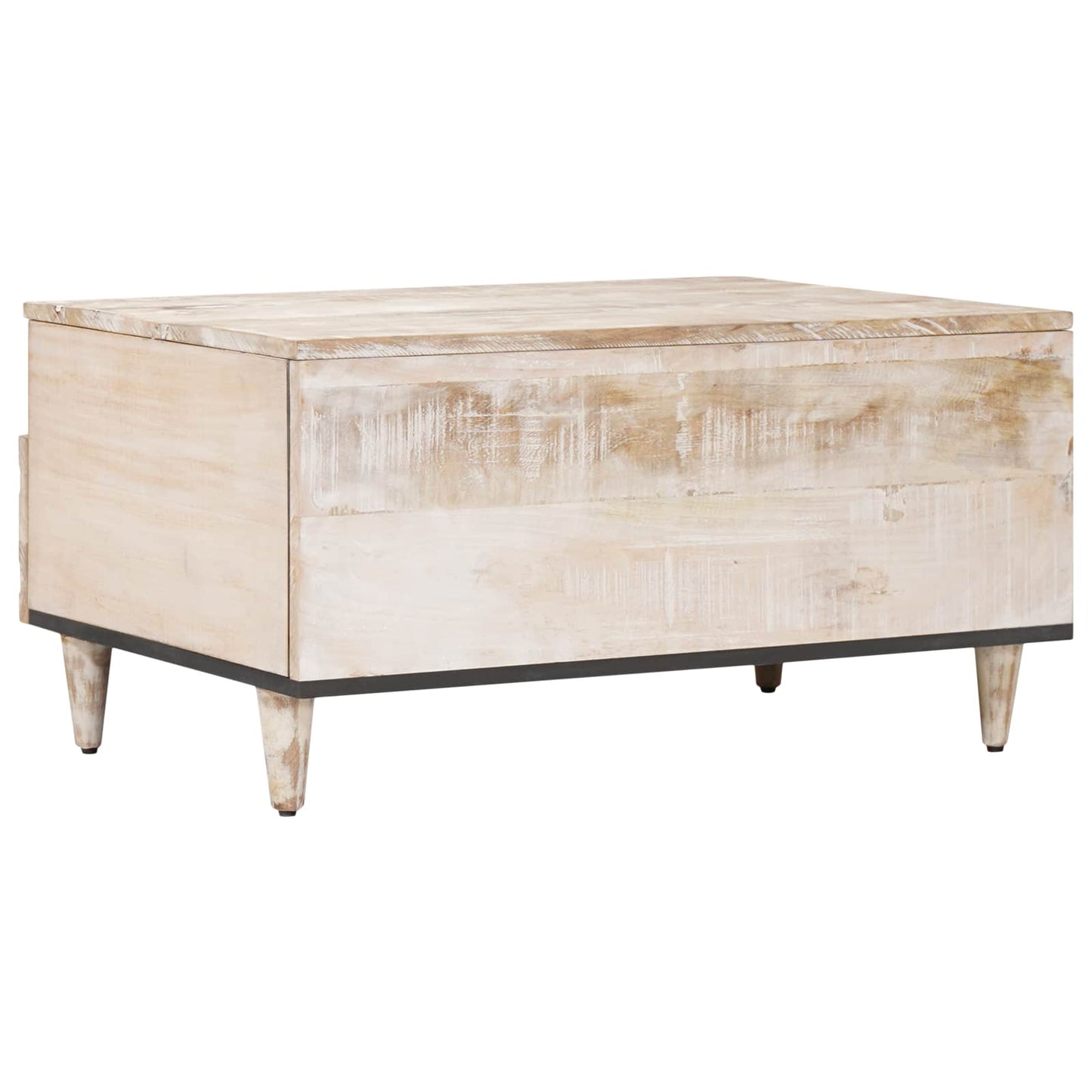 Dohányzóasztal fiókkal Fehér 80 x 54 x 40 cm Tömör Mangófát