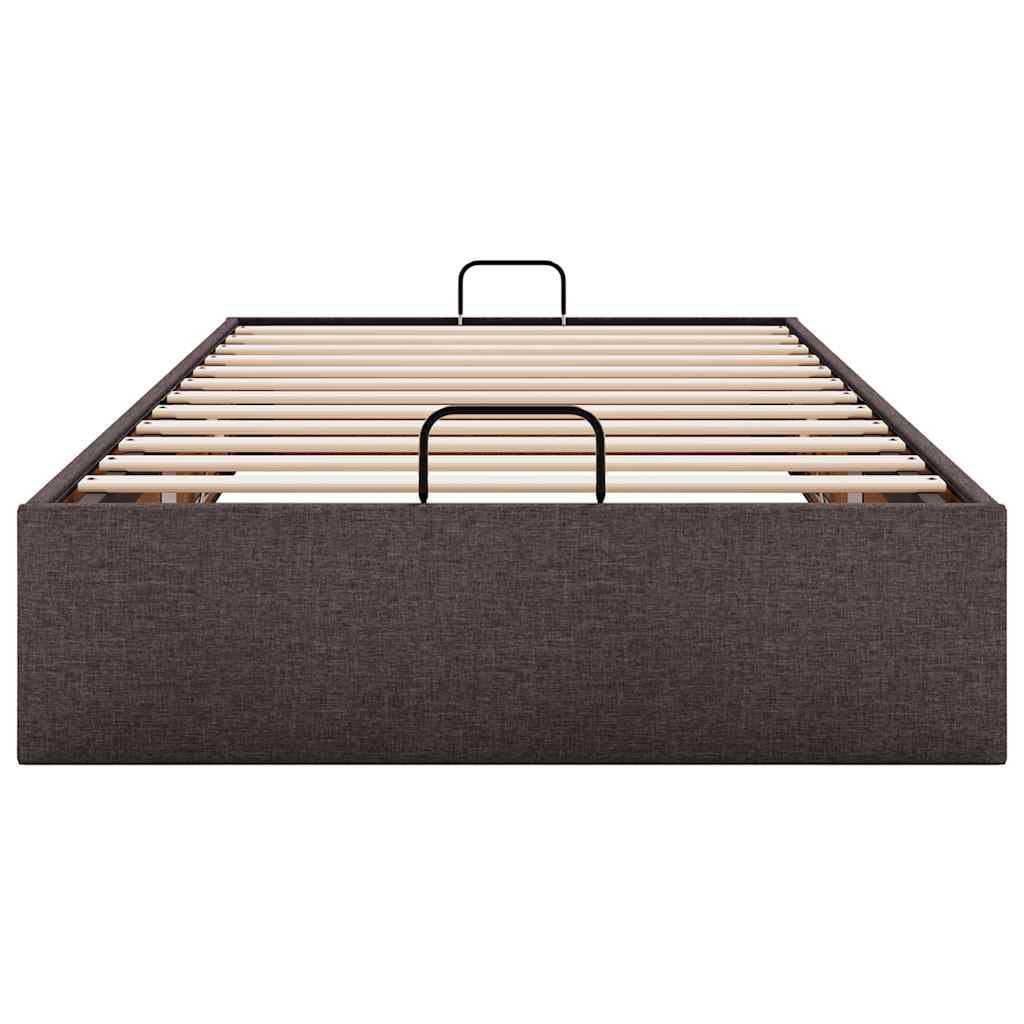 Ottomán sötétbarna szövet ágykeret matrac nélkül 80x200 cm