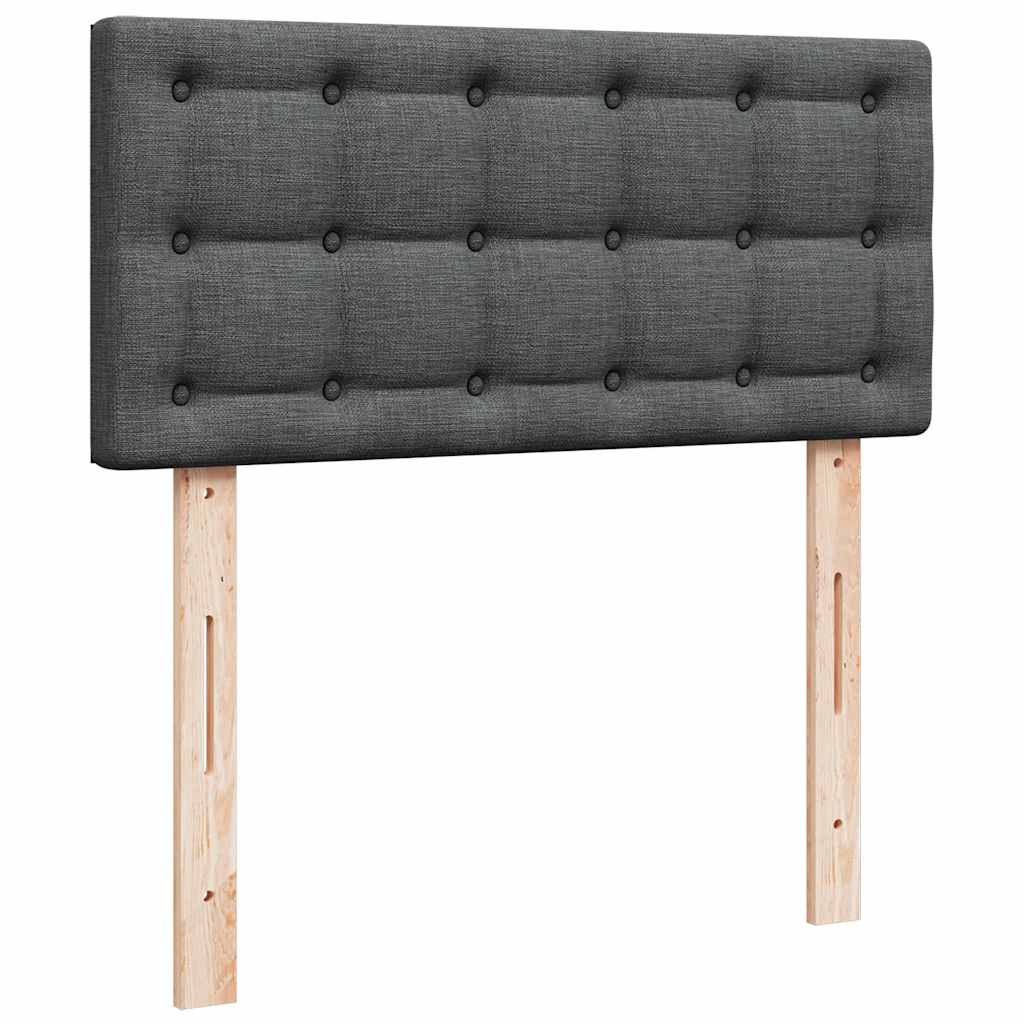 Ottomán ágy matraccal sötét szürke 90x200 cm szövet