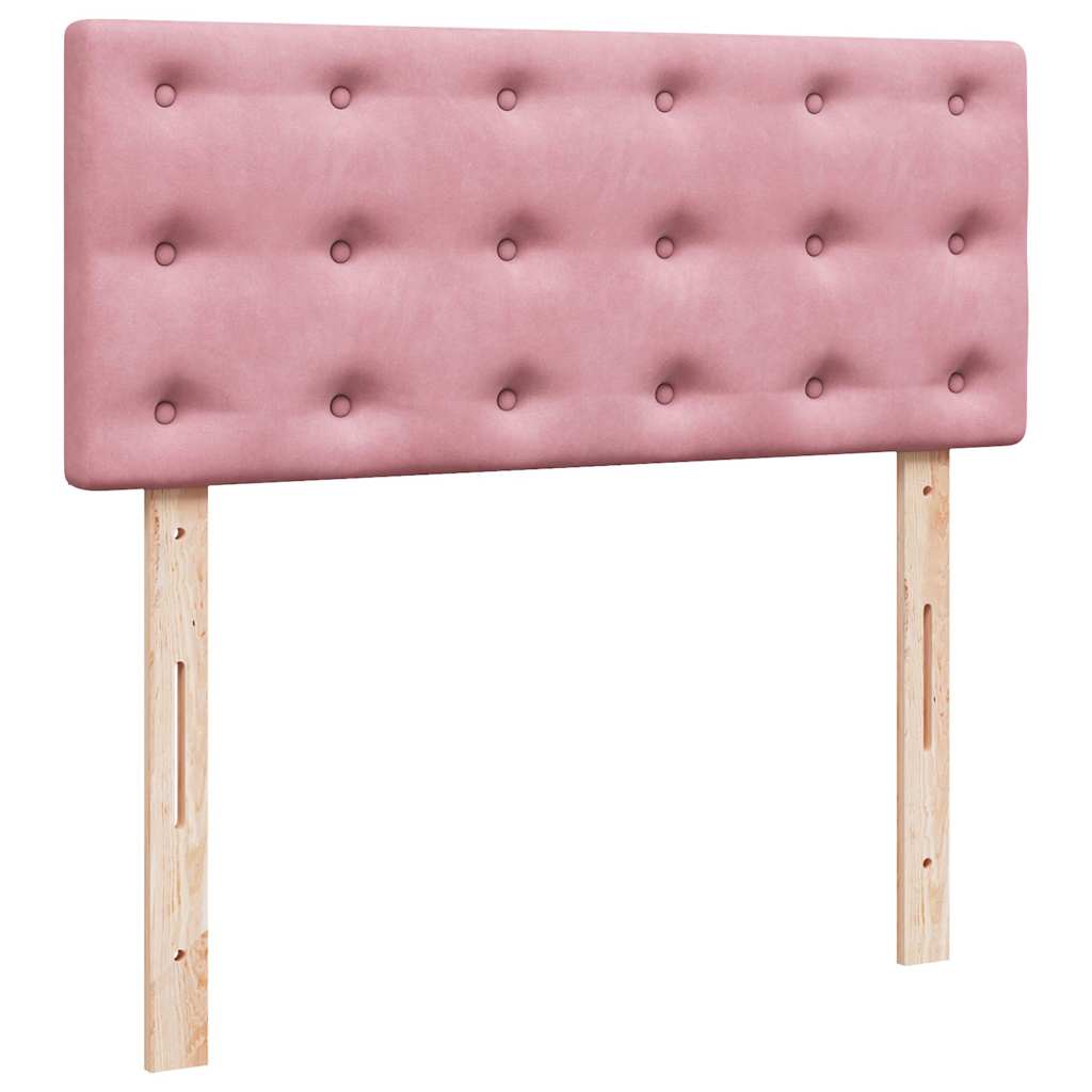 rózsaszín bársony ottomán ágy matraccal 120x190 cm
