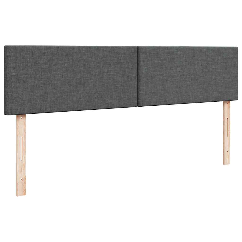 Ottomán ágykeret matracokkal Sötét szürke 200x200cm szövet