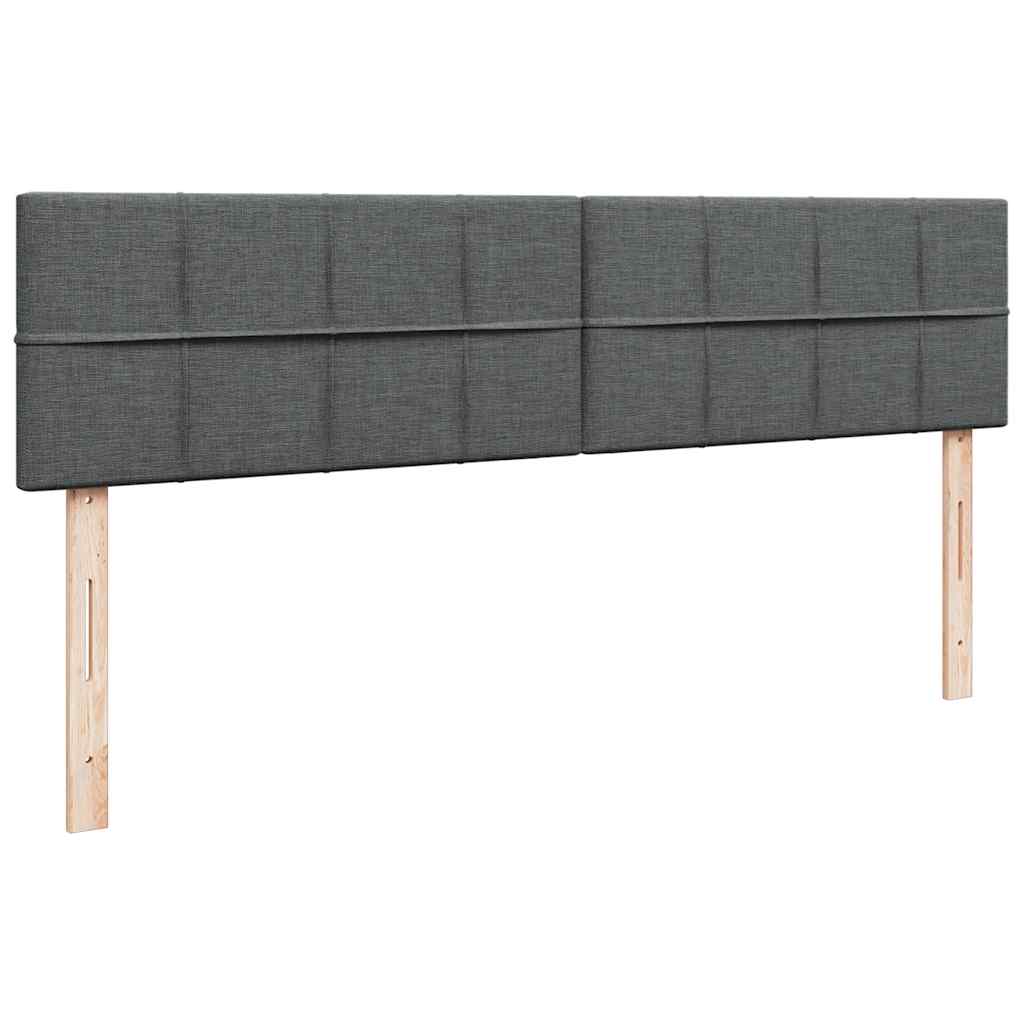 Ottomán ágykeret matracokkal Sötét szürke 200x200cm szövet