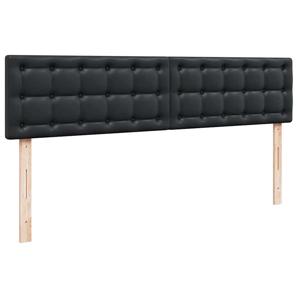 fekete műbőr ottomán ágy matracokkal & LED-ek 180x200cm