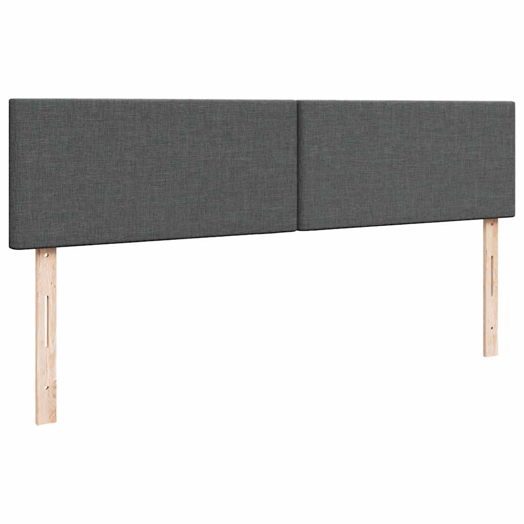 sötétszürke szövet ottomán ágy matraccal & LED-ek 180x200cm