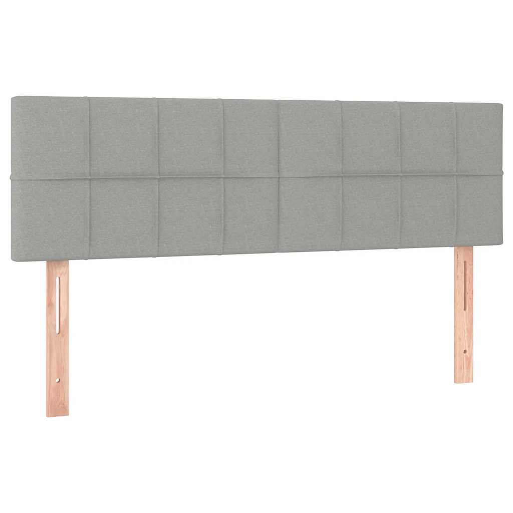 Ottomán ágy matraccal & LED-ek Világosszürke 140x190 cm szövet