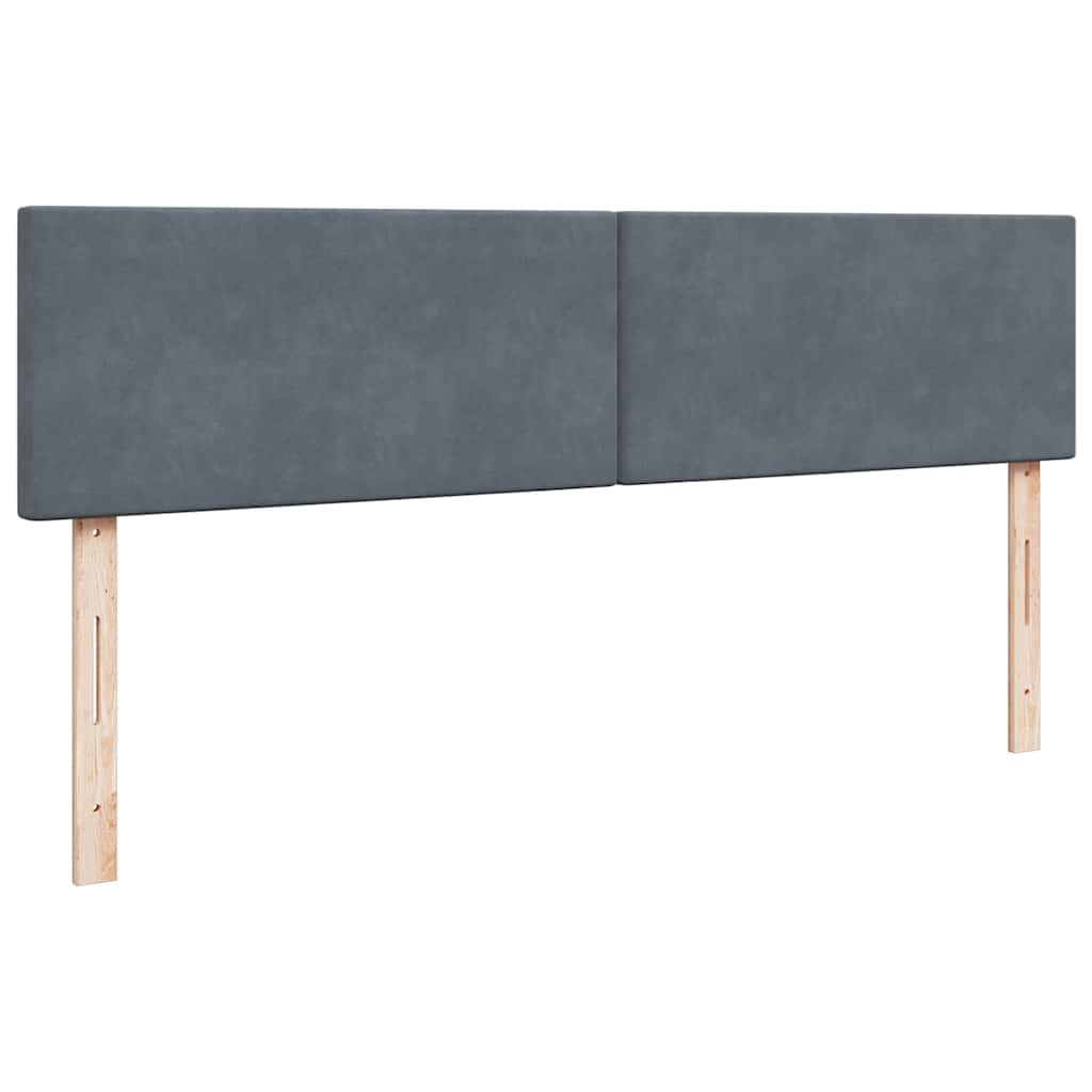 Ottomán ágykeret matraccal Sötét szürke 200x200cm bársony