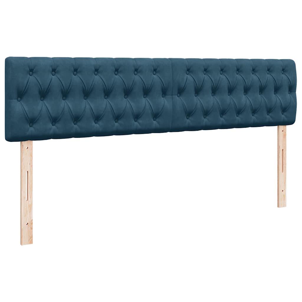 Ottomán ágy matracokkal & LED-ek Sötétkék 200x200cm bársony