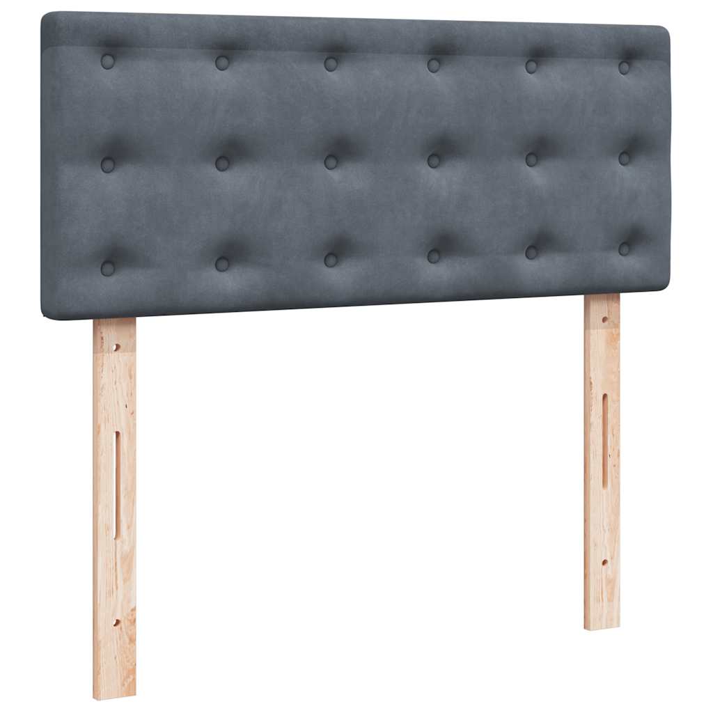 sötétszürke bársony ottomán ágy matraccal & LED-ek 120x190cm