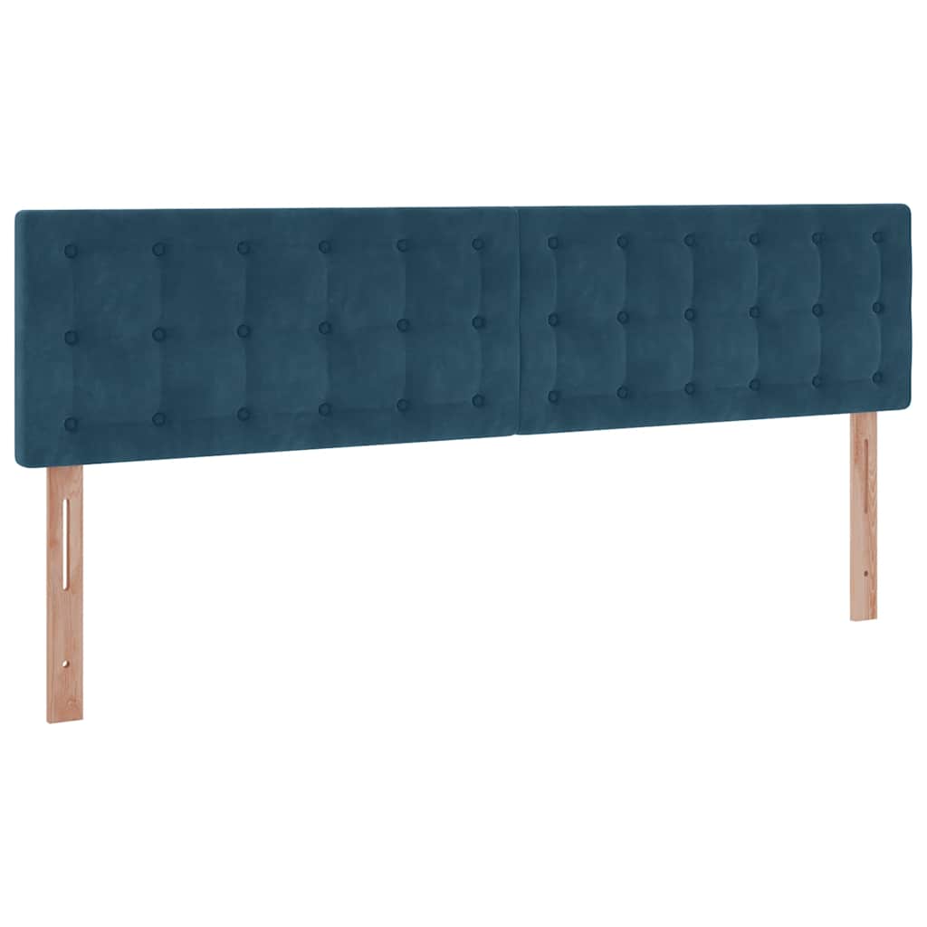 Ottomán ágy matracokkal & LED-ek Sötétkék 200x200cm bársony