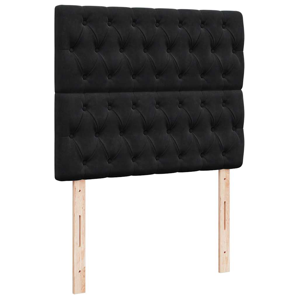 Ottomán ágykeret matraccal fekete 120x190 cm anyaggal