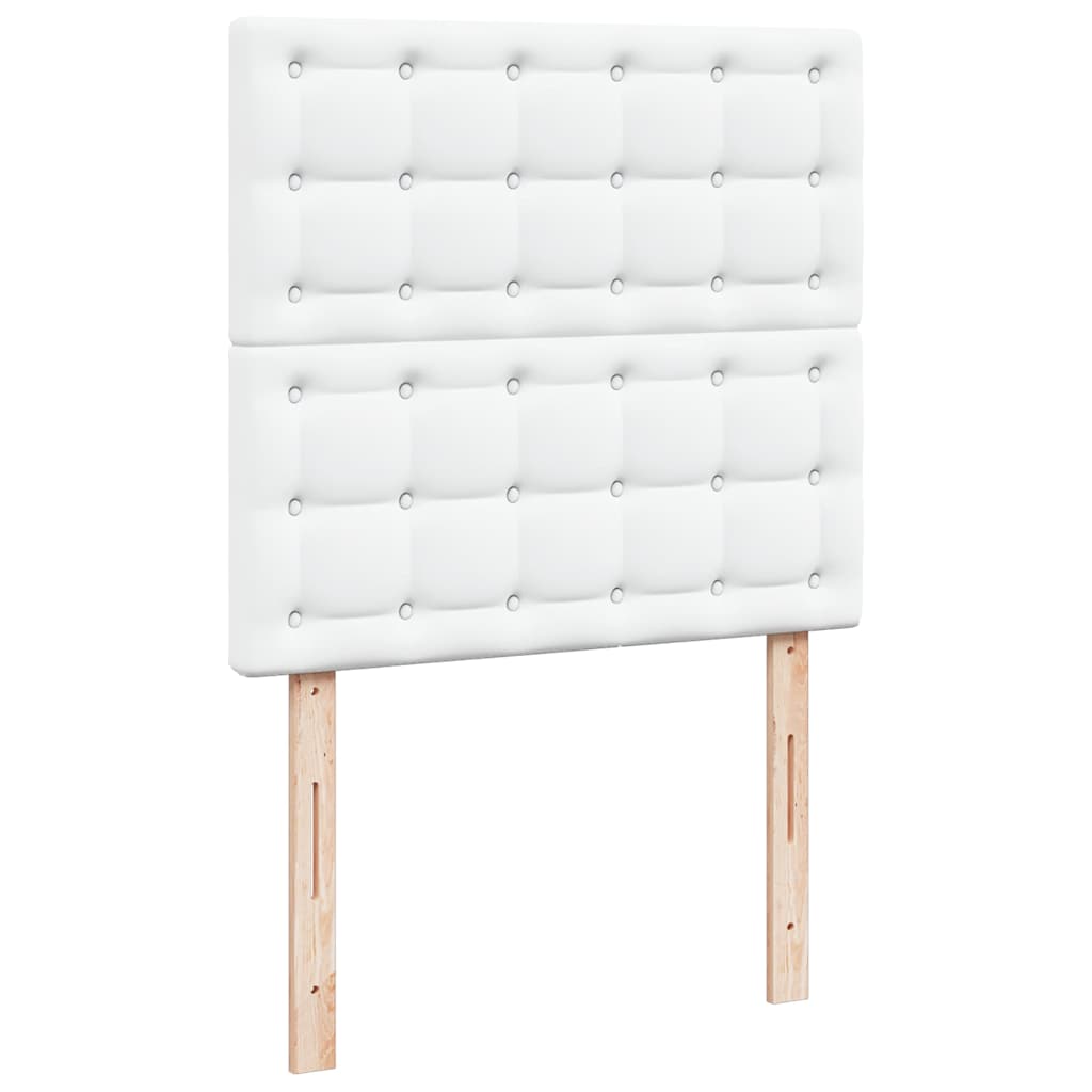 Ottomán ágykeret matracokkal tiszta fehér 200x200cm műbőrrel