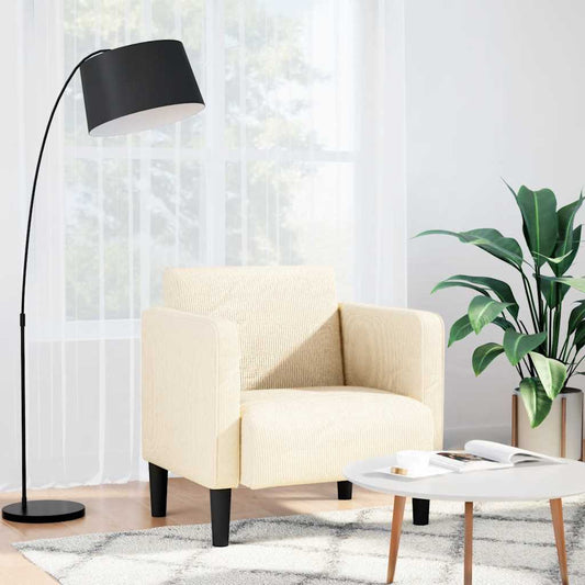 krém kordbársony szövet kanapészék karfás szék 54 cm