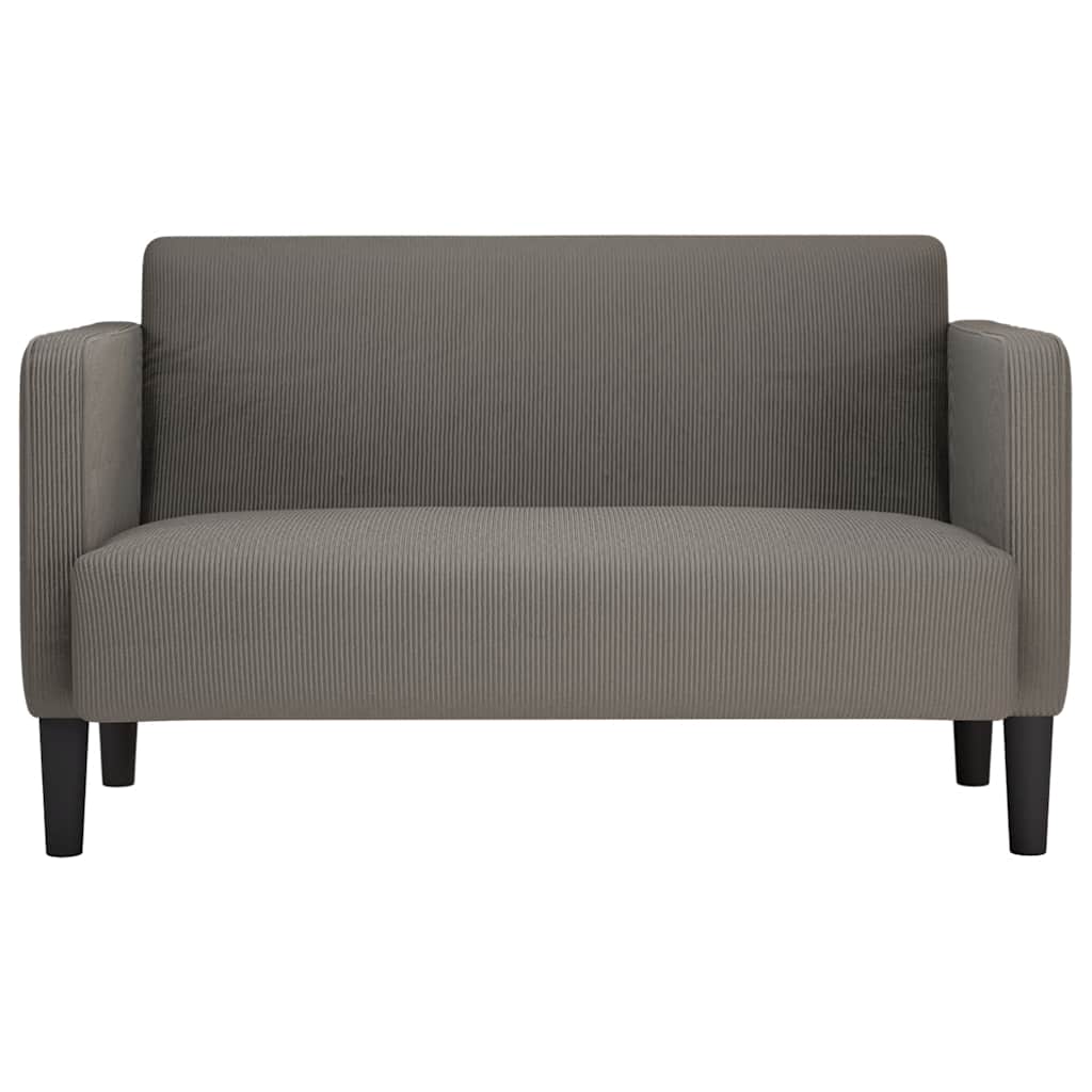 világosszürke kordbársony szövet loveseat kanapé 109 cm