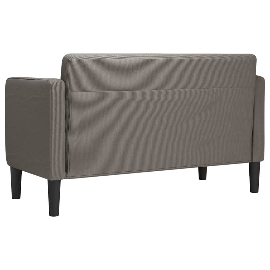 világosszürke kordbársony szövet loveseat kanapé 109 cm