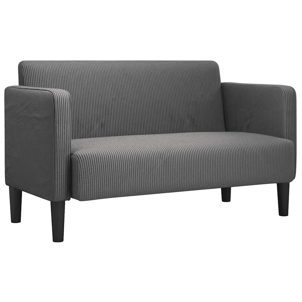 sötétszürke kordbársony szövet loveseat kanapé 109 cm
