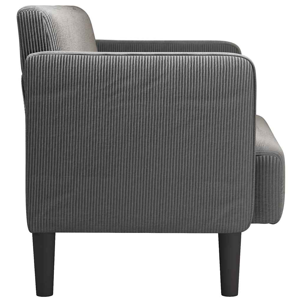 sötétszürke kordbársony szövet loveseat kanapé 109 cm