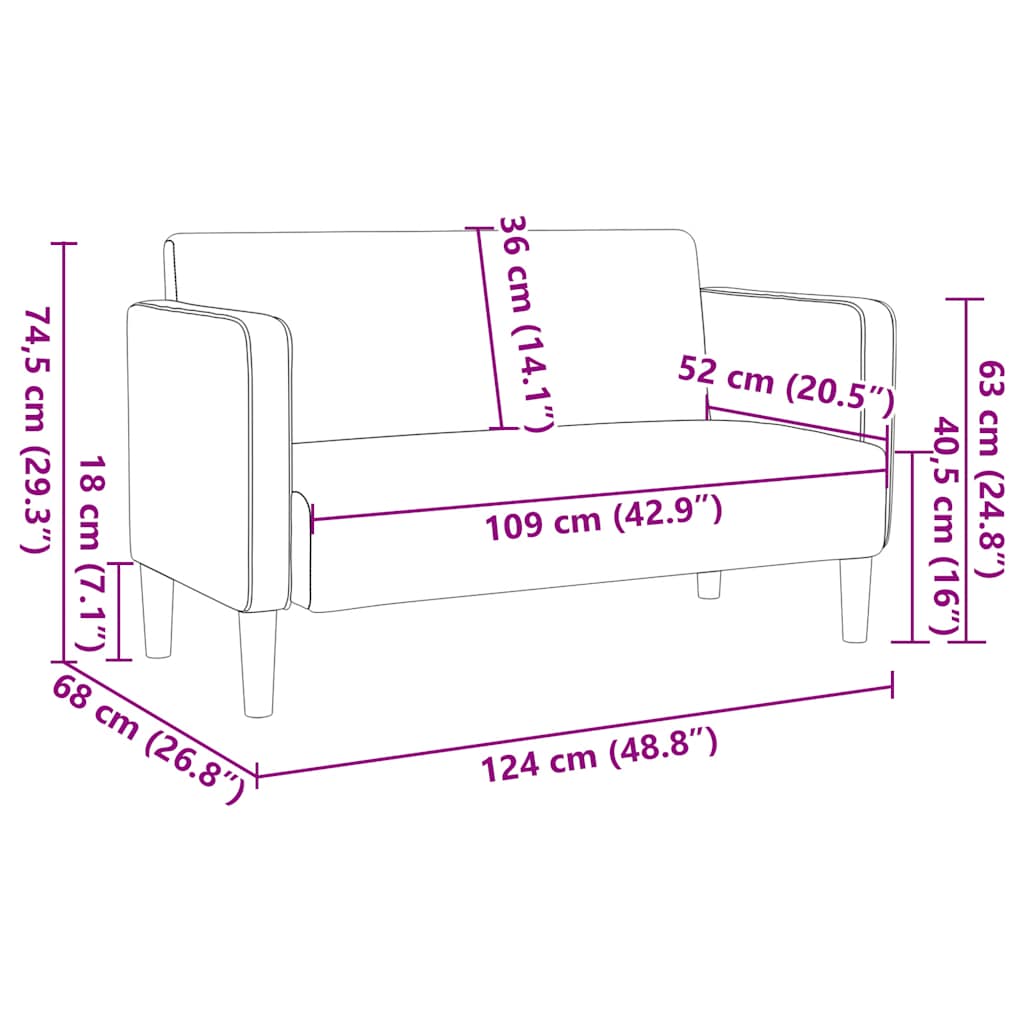 krém kordbársony szövet loveseat kanapé 109 cm