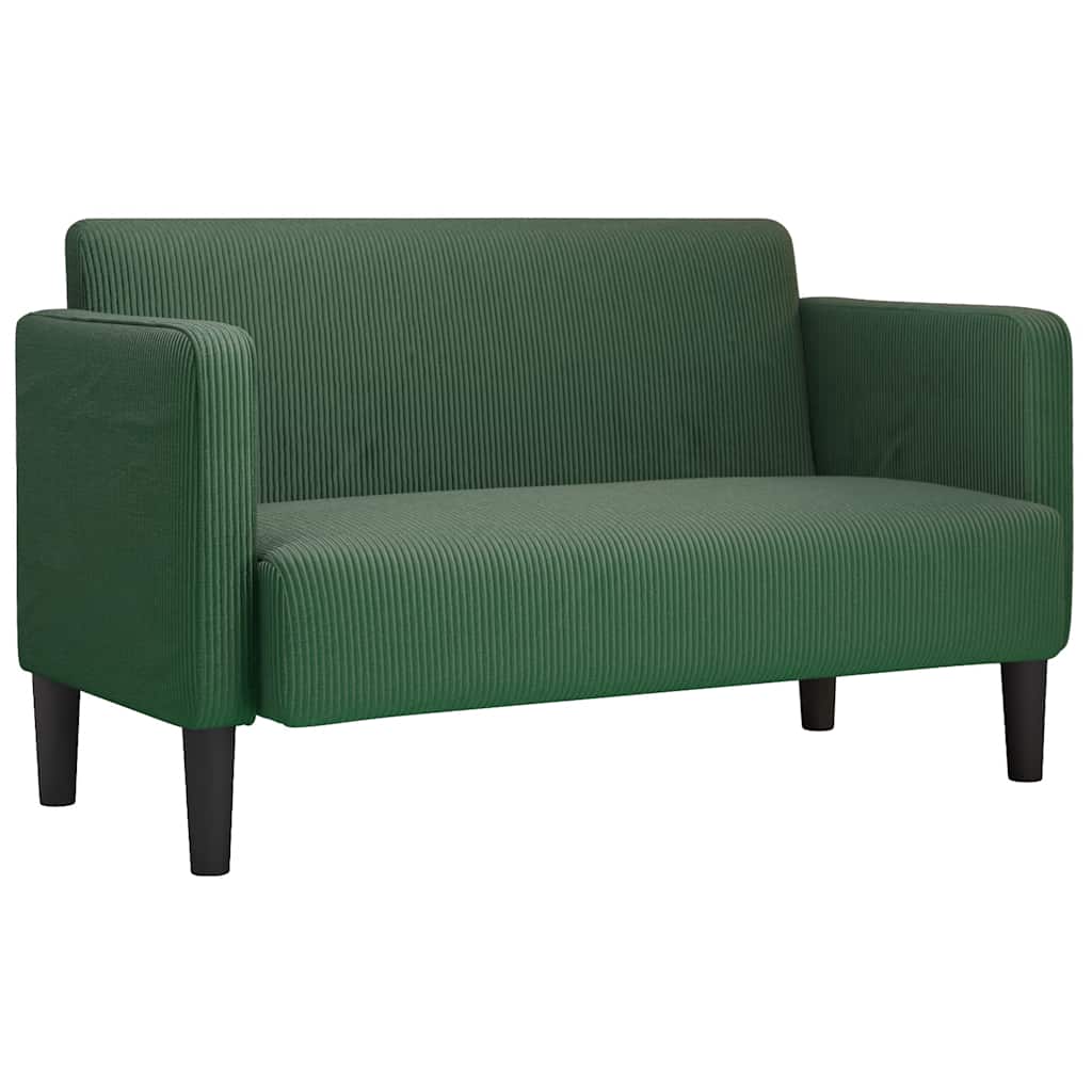 sötét zöld kordbársony szövet loveseat kanapé 109 cm