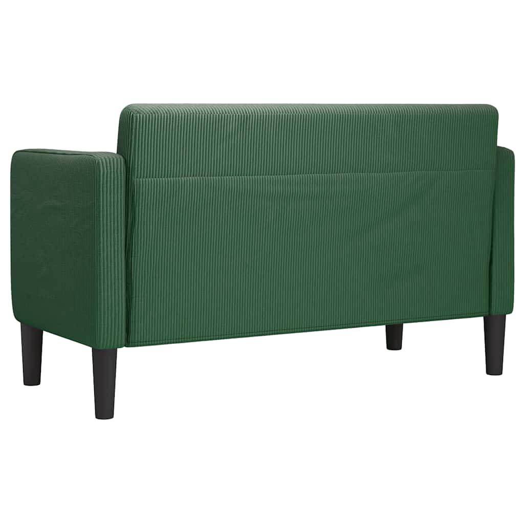 sötét zöld kordbársony szövet loveseat kanapé 109 cm
