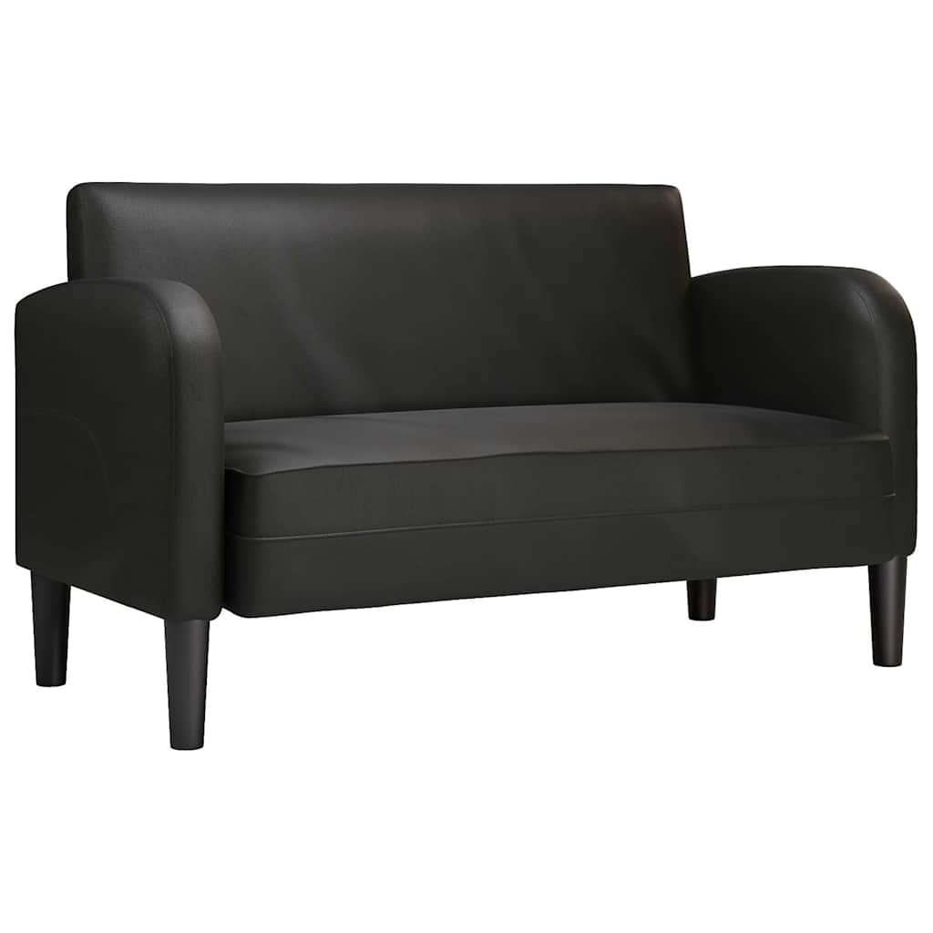 fekete műbőr loveseat kanapé 110 cm