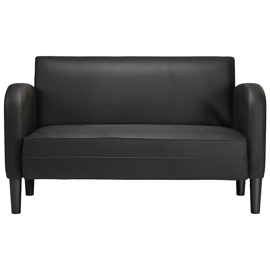 fekete műbőr loveseat kanapé 110 cm
