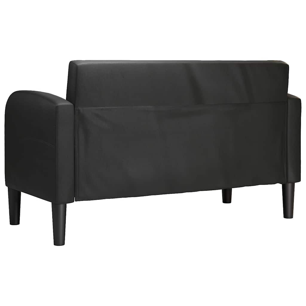 fekete műbőr loveseat kanapé 110 cm