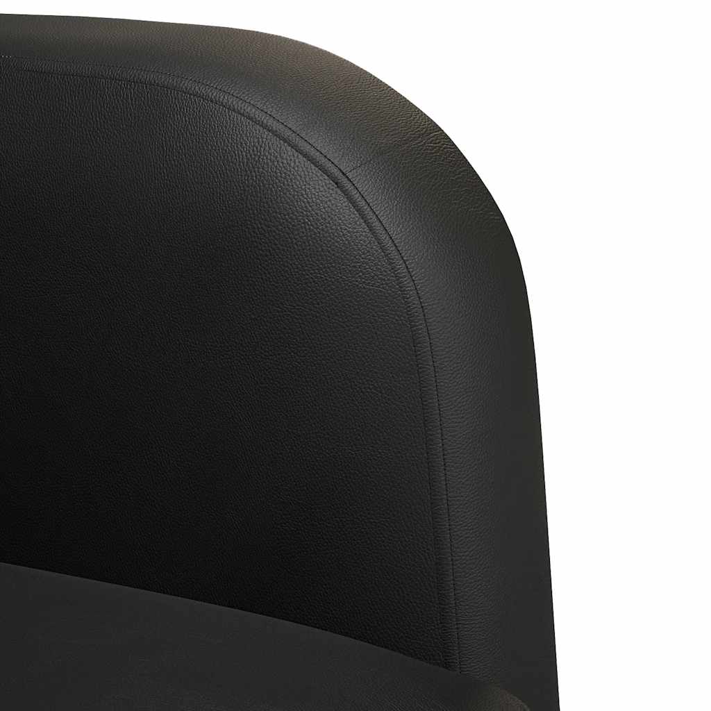 fekete műbőr loveseat kanapé 110 cm